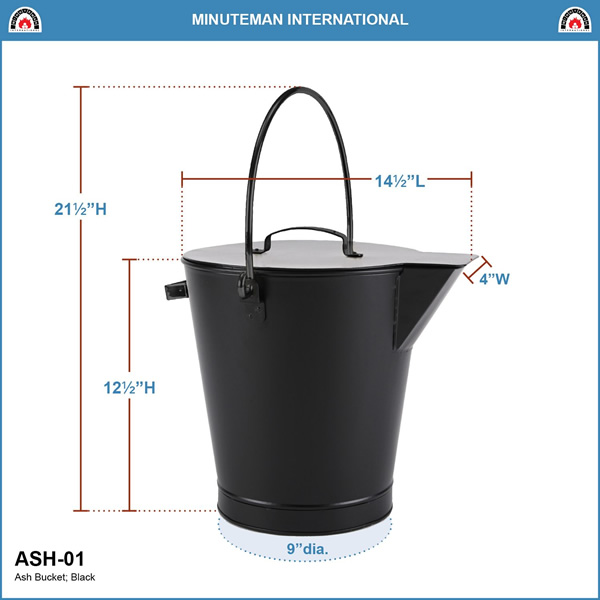 Minuteman ASH-01 All Black Ash Bucket